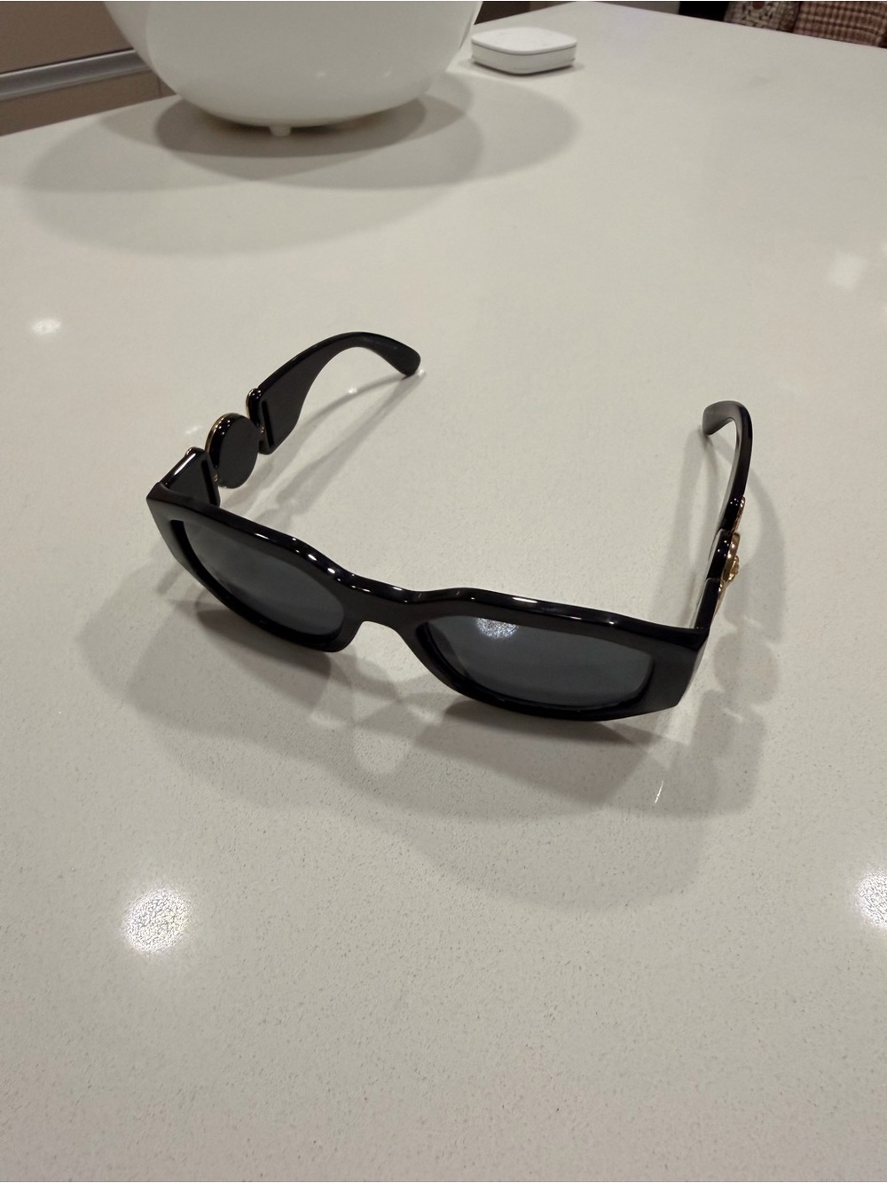 Black Women’s Rectangular Sunglasses - Versace